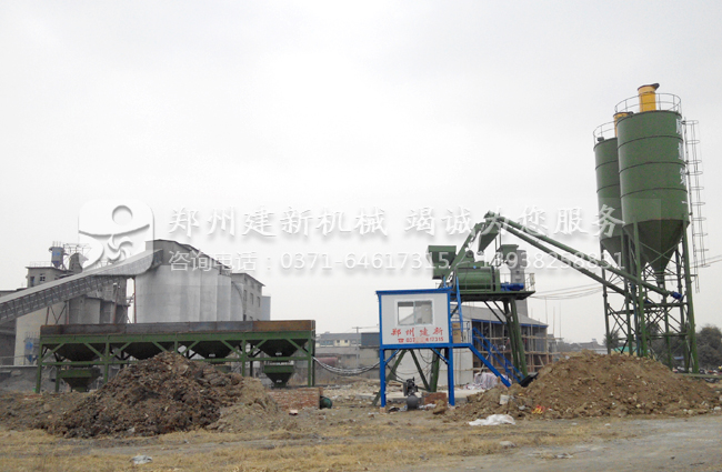 浙江湖州HZS75混凝土万象城（中国）生产现场