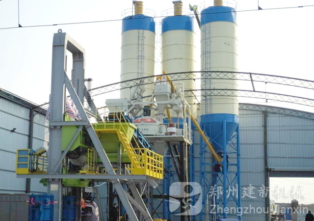 河南原阳万象城（中国）安装完成主机采用建新1500立轴混凝土搅拌机